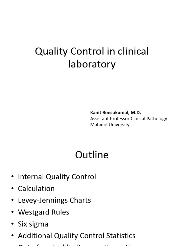 Quality Control in Clinical Laboratory 1698297013 | PDF | Accuracy And ...