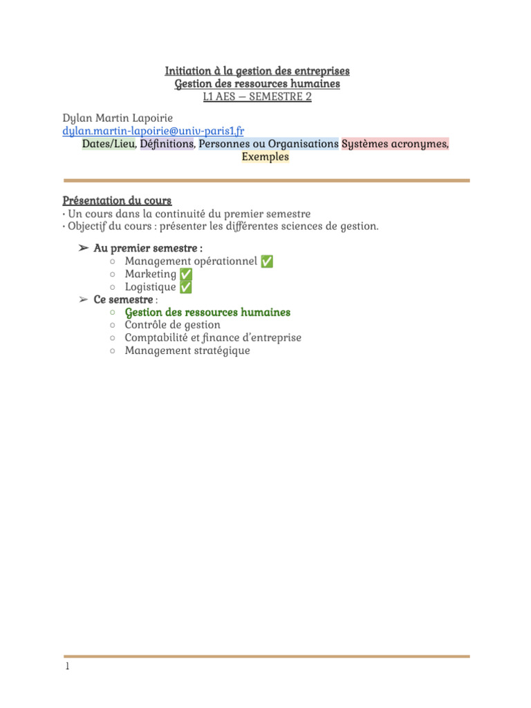 Gestion des Ressources Humaines en Entreprise | PDF | Gestion des ...