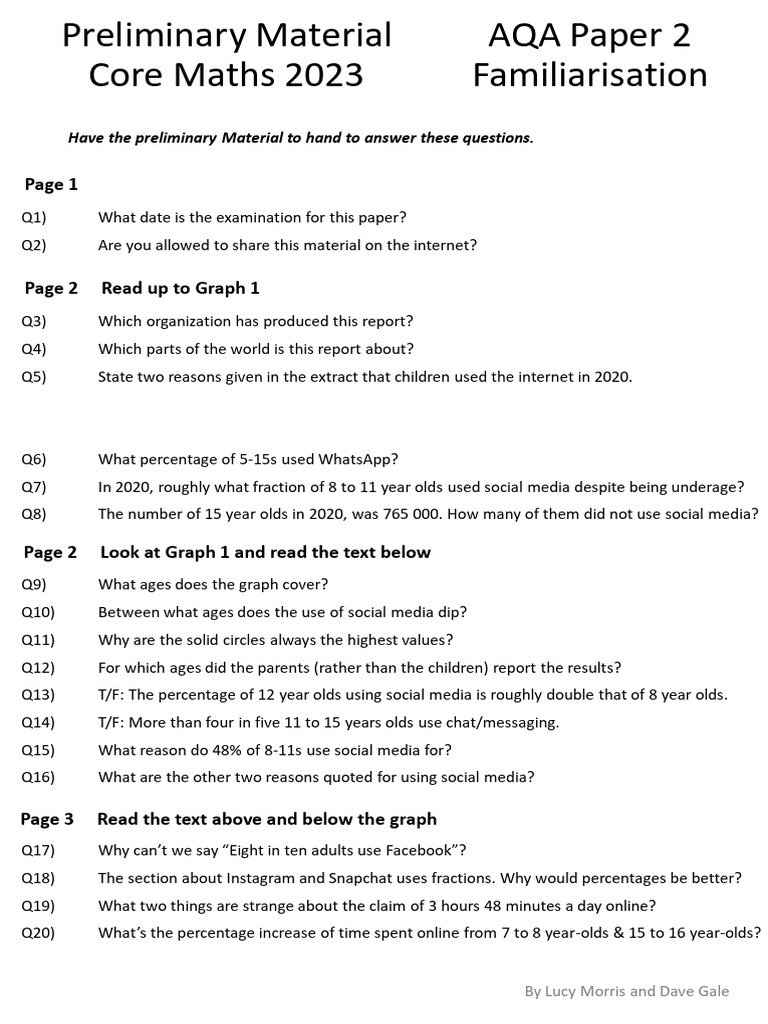 Core Maths AQA 2025 Preliminary Guide | PDF | Games & Activities