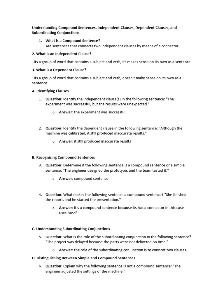 Compound sentence pdf sentence linguistics language mechanics