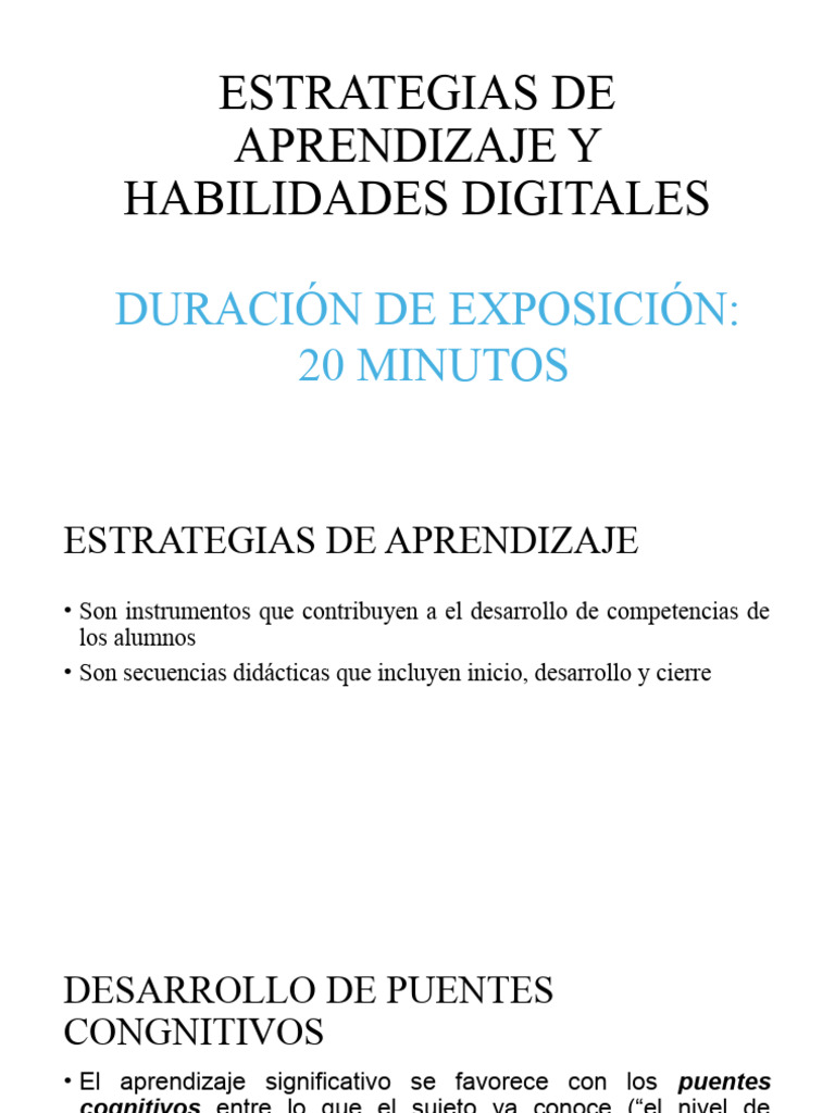 Estrategias de Aprendizaje y Habilidades Digitales | PDF | Ensayos ...