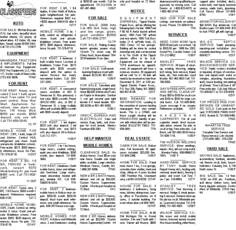 Classifieds | PDF | Mobile Home | Home & Garden