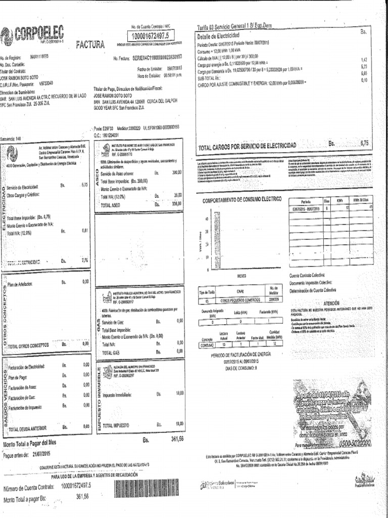 Recibo de Servicio | PDF