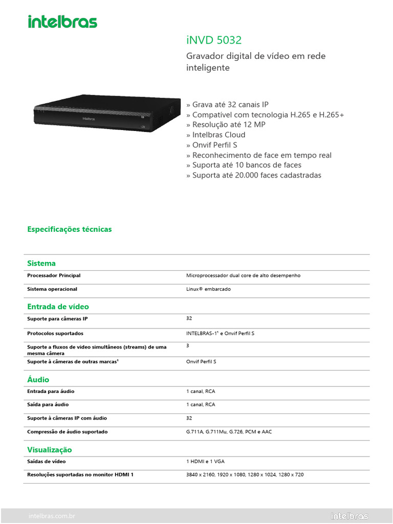 Datasheet do Gravador iNVD 5032 | PDF | HDMI | USB
