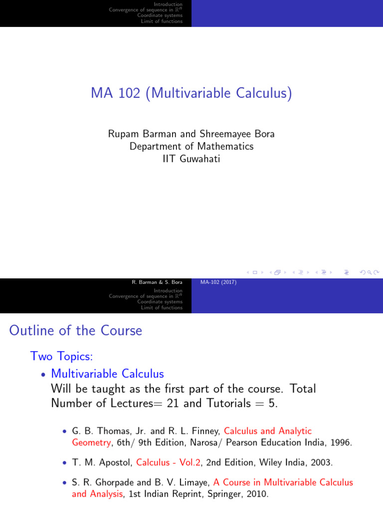 Multivariable Calculus Course Overview | PDF | Coordinate System ...