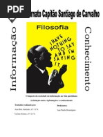 Filosofia Conhecimento vs Informação