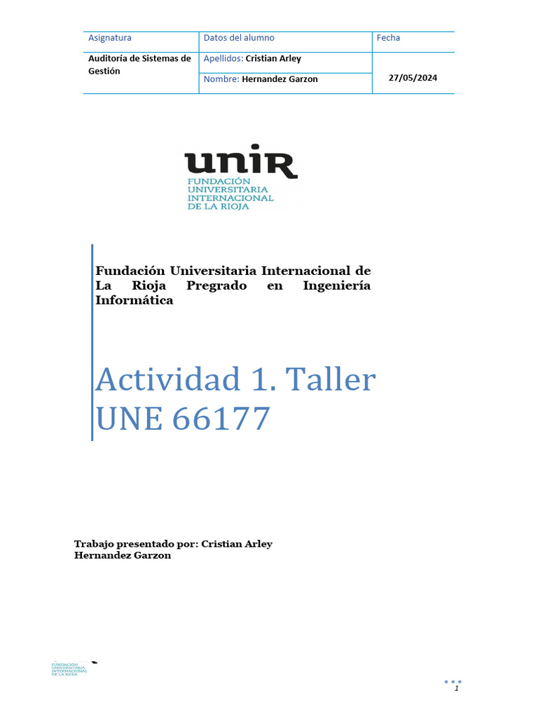 Integración de Sistemas de Gestión UNE 66177 | PDF | Auditoría ...