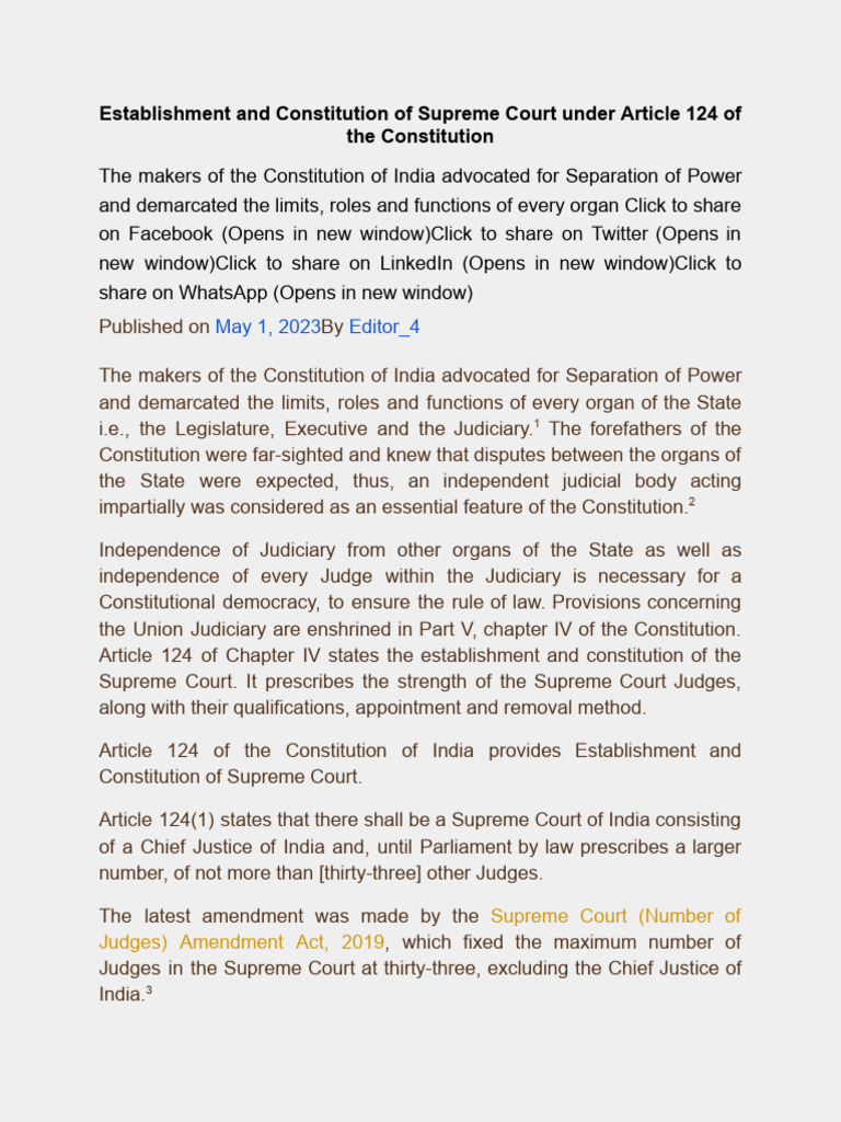 Separation of Powers | PDF | Supreme Court Of The United States | Judge