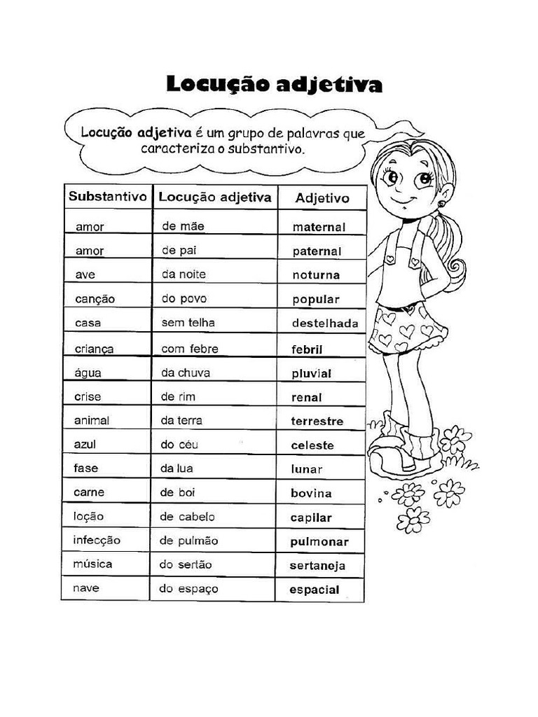 Adjetivos e Locução Adjetiva ANEXOS | PDF