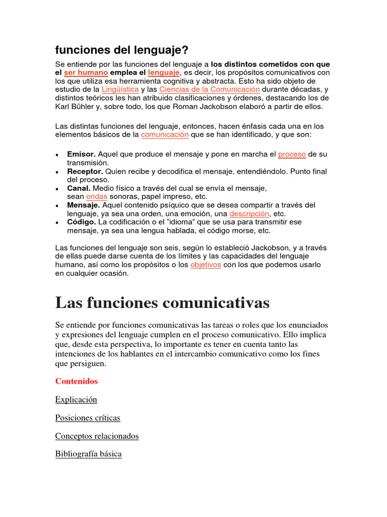 Funciones Del Lenguaje | PDF | Lingüística | Comunicación