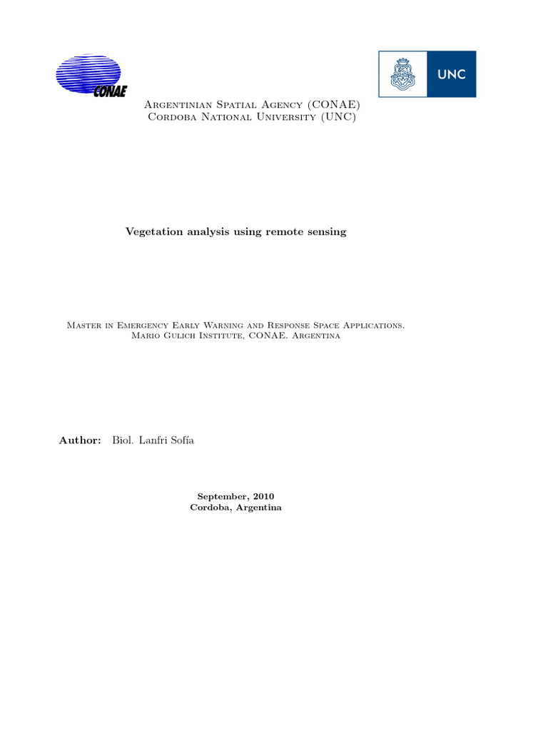 Remote Sensing for Vegetation Analysis | PDF | Infrared | Leaf