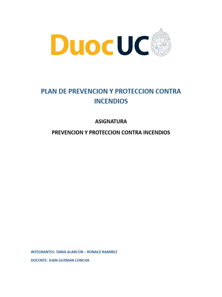 Plan de Prevencion y Proteccion Contra Incendios | PDF | Protección ...