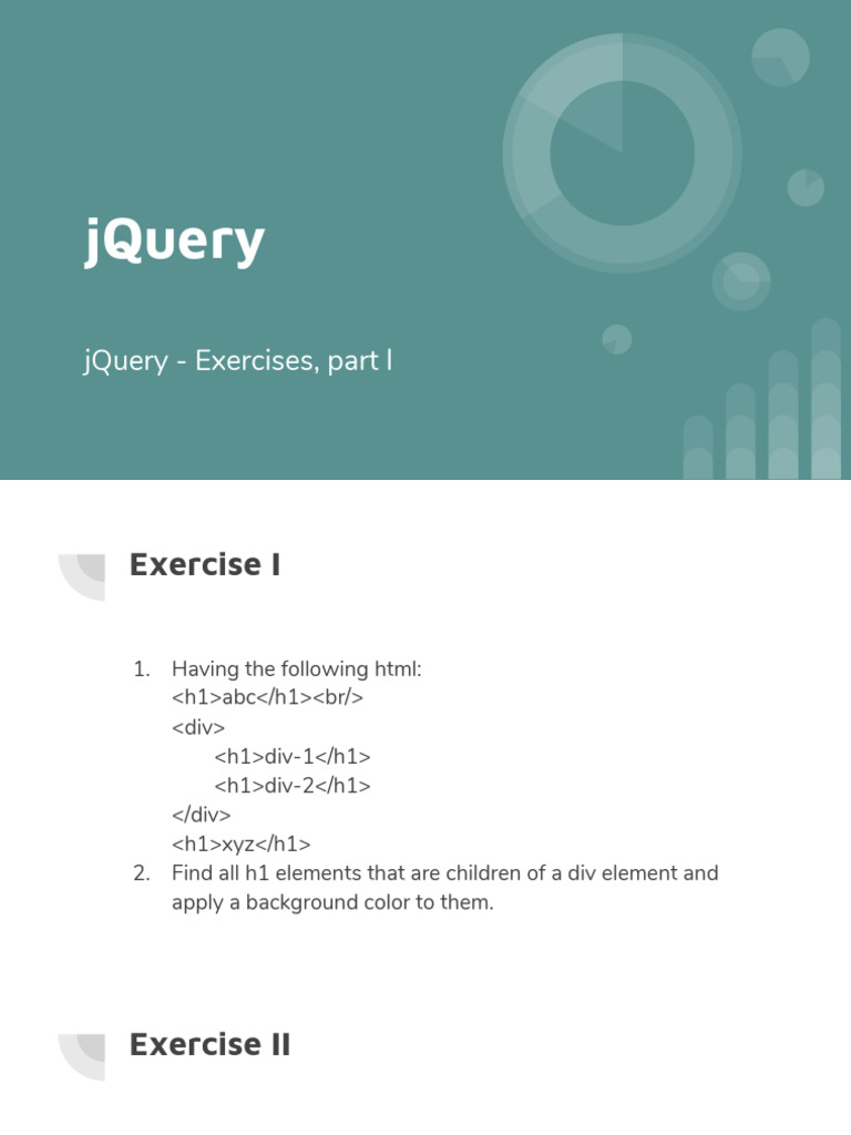 Jquery - Exercises I | PDF | Button (Computing) | J Query