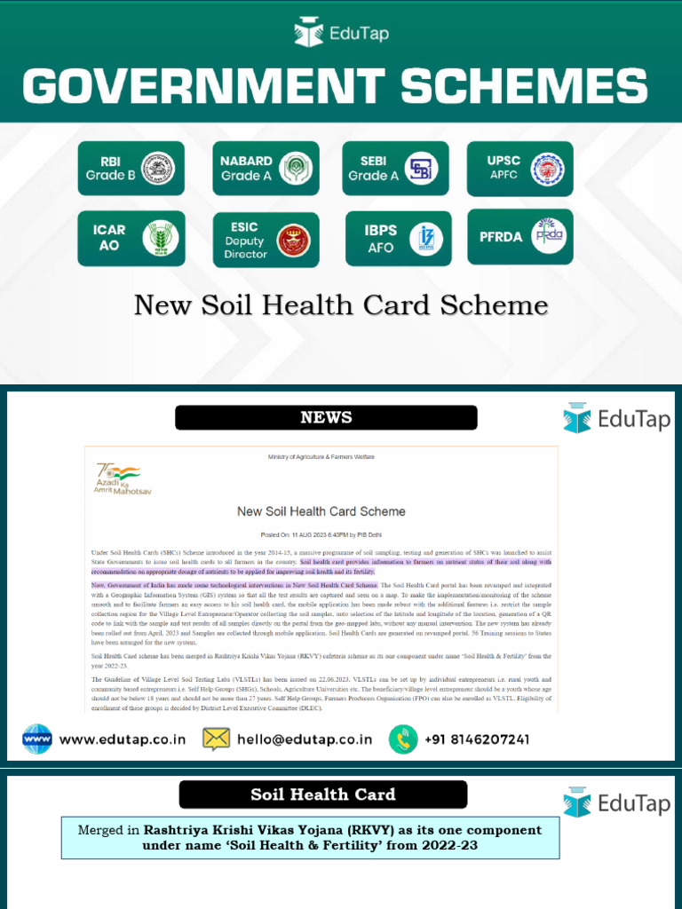 20th October 2023 New Soil Health Card Scheme Government Scheme | PDF ...