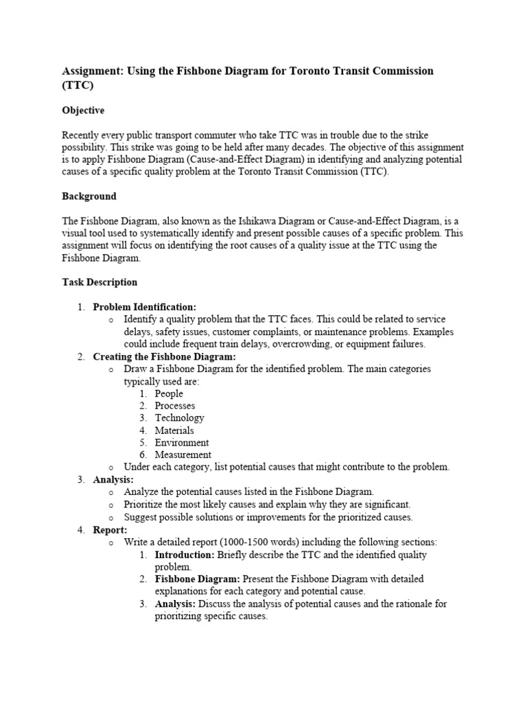 Fishbone Diagram for TTC Issues | PDF | Causality
