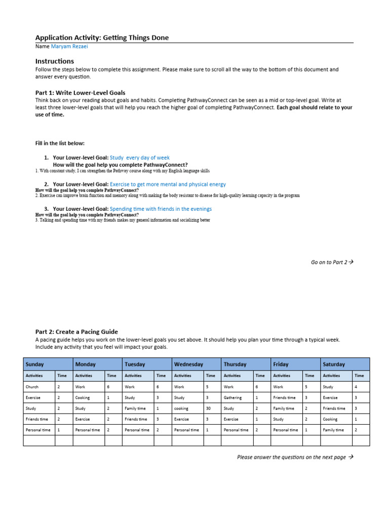 Goal Setting and Pacing Guide for Success | PDF | Goal | Experience