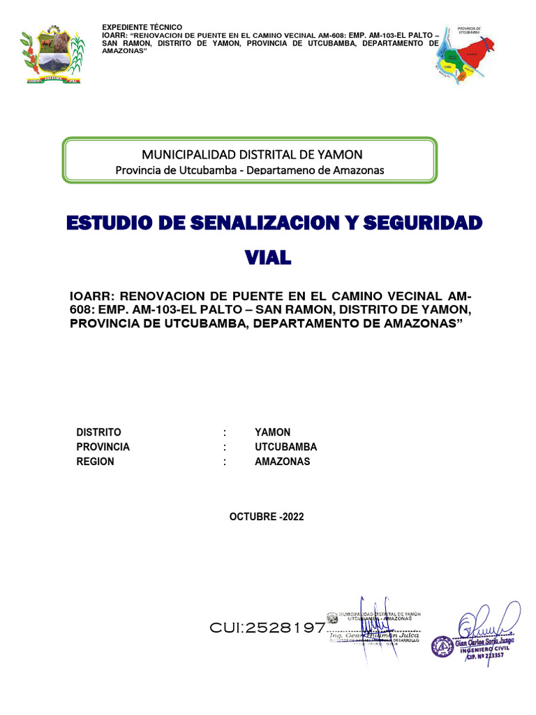 Estudio de Señalización Vial en Yamon | PDF | Tráfico | La carretera