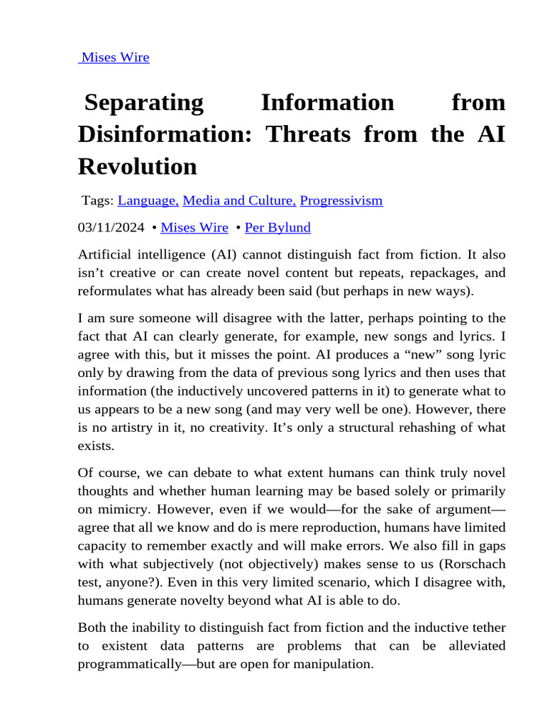 AI Dangers | PDF | Artificial Intelligence | Intelligence (AI) & Semantics