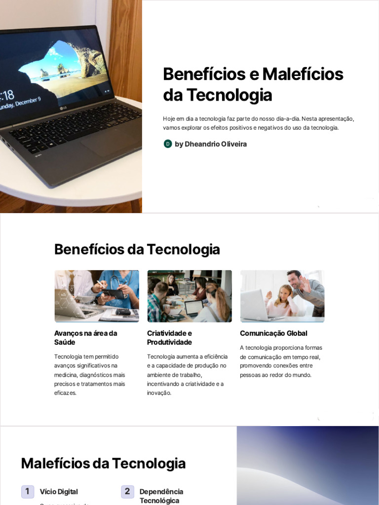 Benefícios e Malefícios da Tecnologia | PDF | Informática | Comunicação