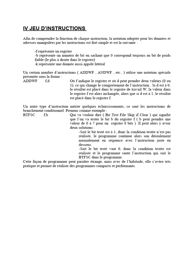 Instructions de Programmation Compactes | PDF | Programme informatique ...