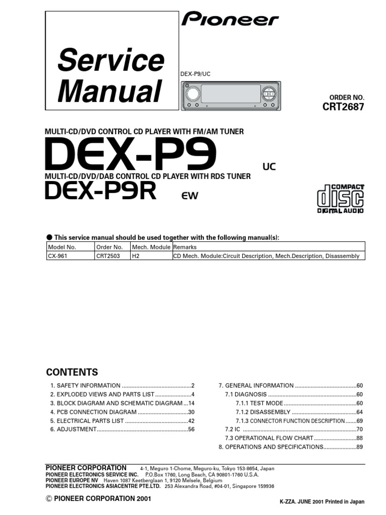 Service Manual: DEX-P9 | PDF | Electrical Connector | Safety