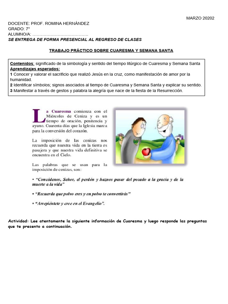 Significado de Cuaresma y Semana Santa | PDF | Prestado | Pascua de ...