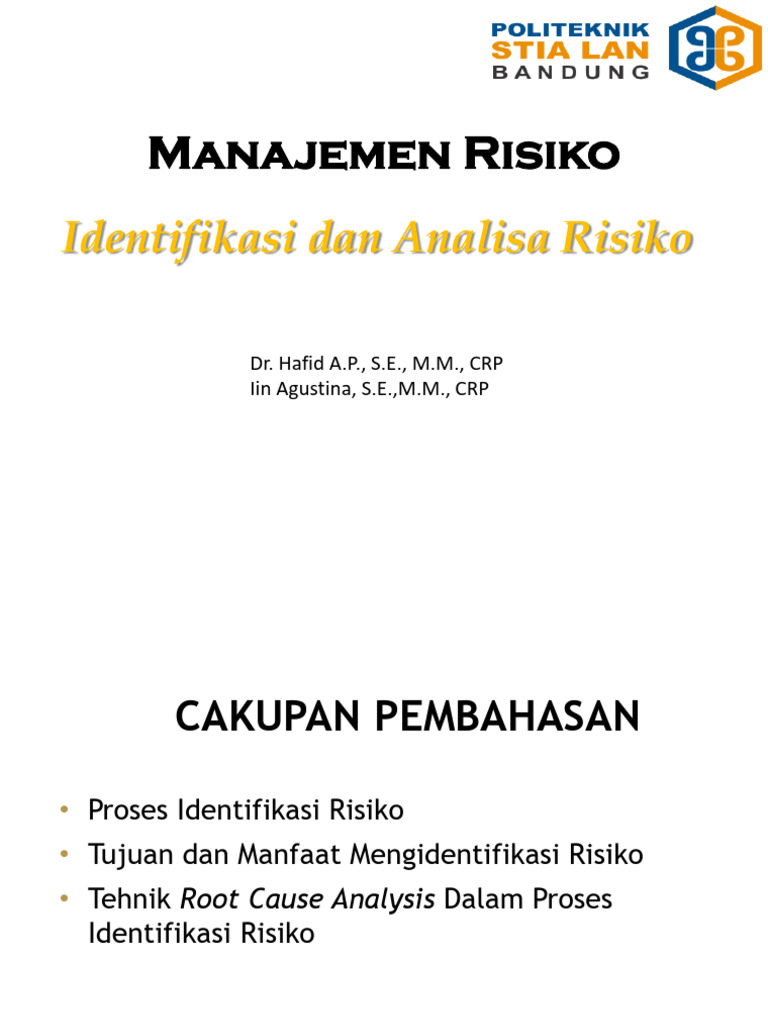 Identifikasi dan Analisis Risiko Efektif | PDF