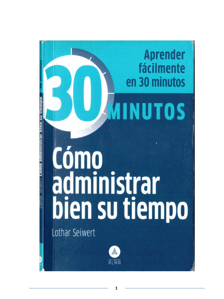 30 Minutos Como Administrar Bien Su Tiempo | PDF | Gestión del tiempo ...