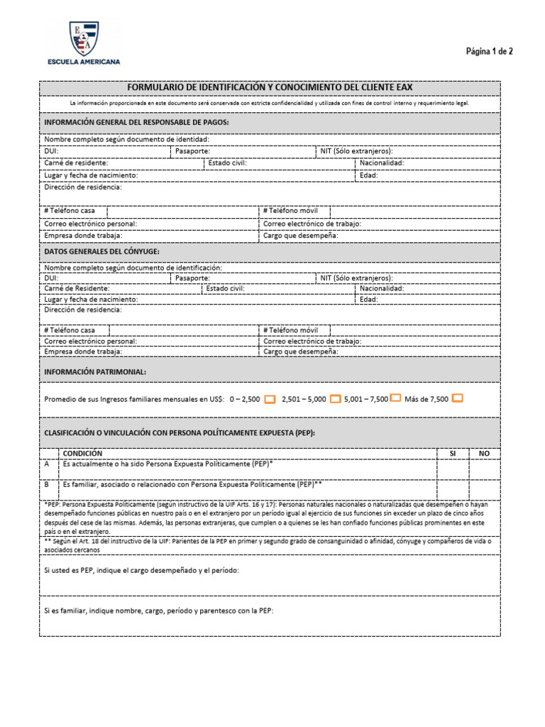 Formulario conoce a tu cliente eax persona natural nov2023 pdf