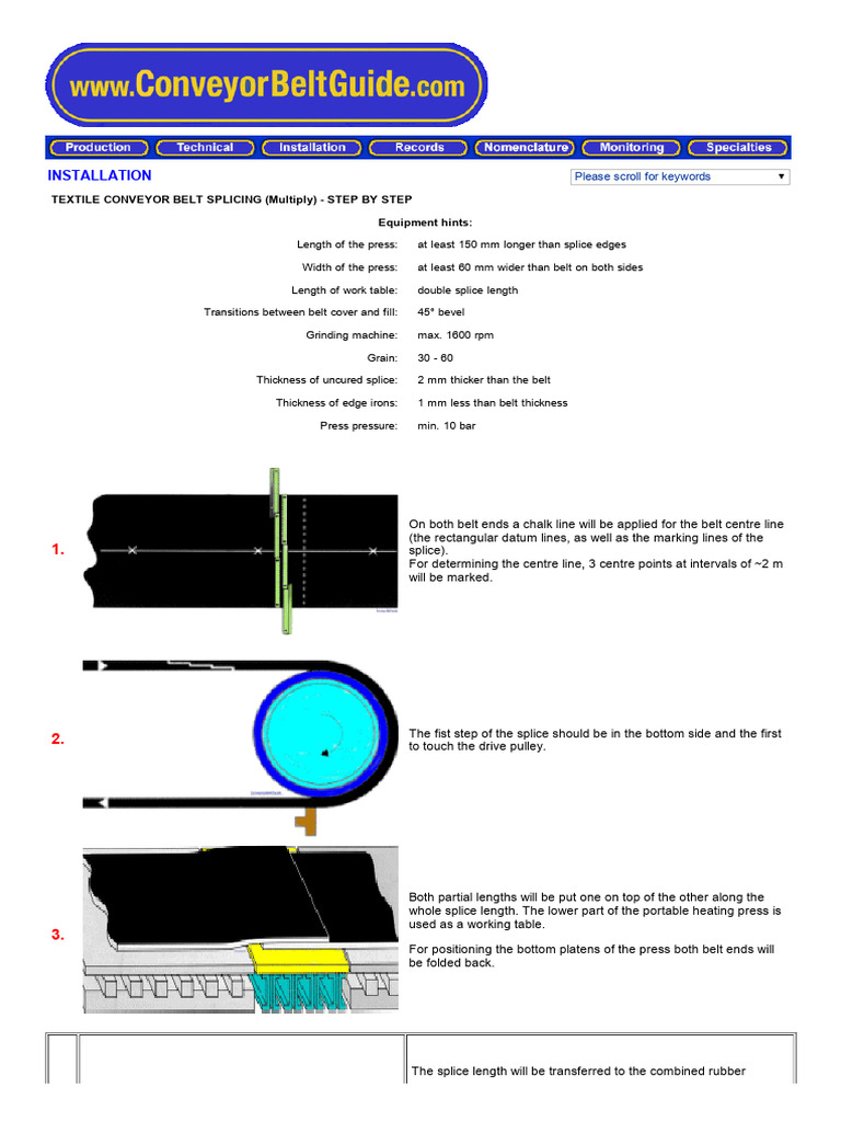 Textile Conveyor Belt Splicing Guide | PDF | Belt (Mechanical ...