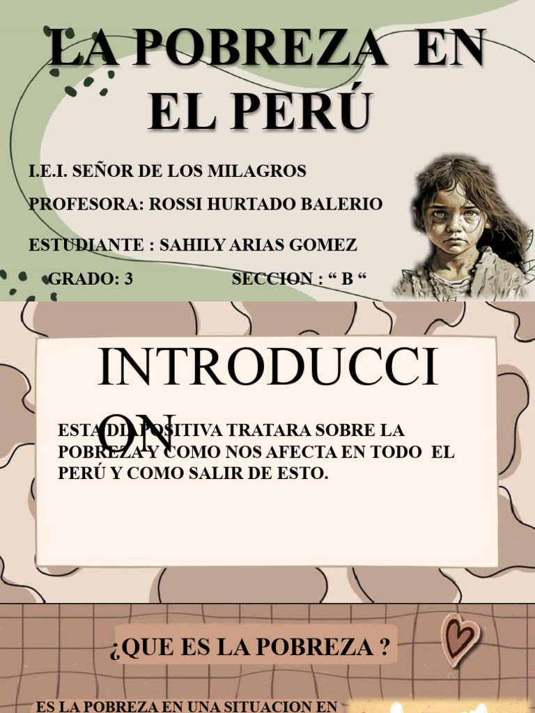 Pobreza en Perú: Causas y Soluciones | PDF | Pobreza | Pobreza e indigencia