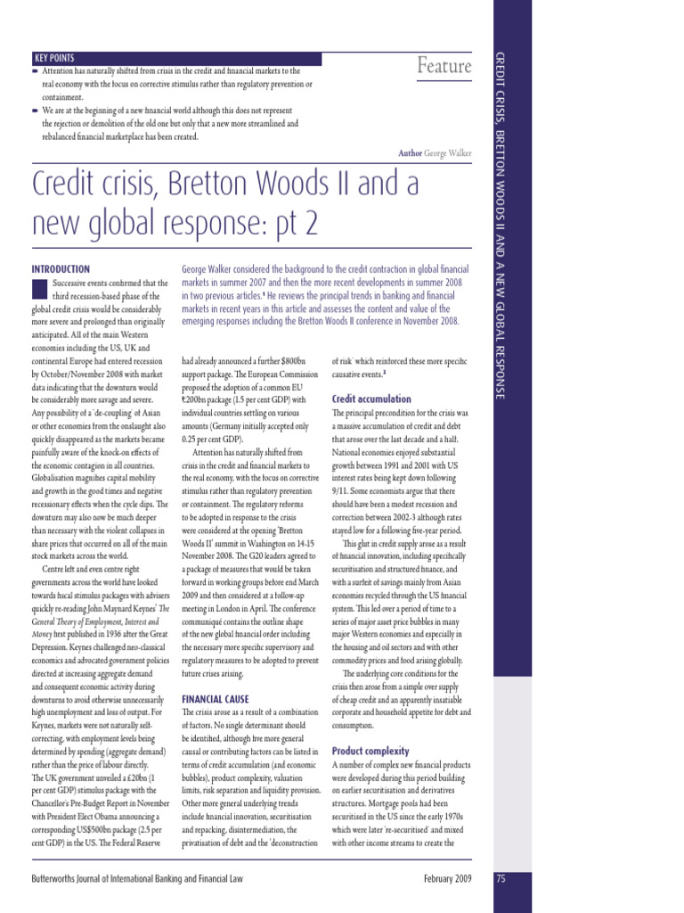 Credit Crisis and New Global Response | PDF | Banks | Derivative (Finance)