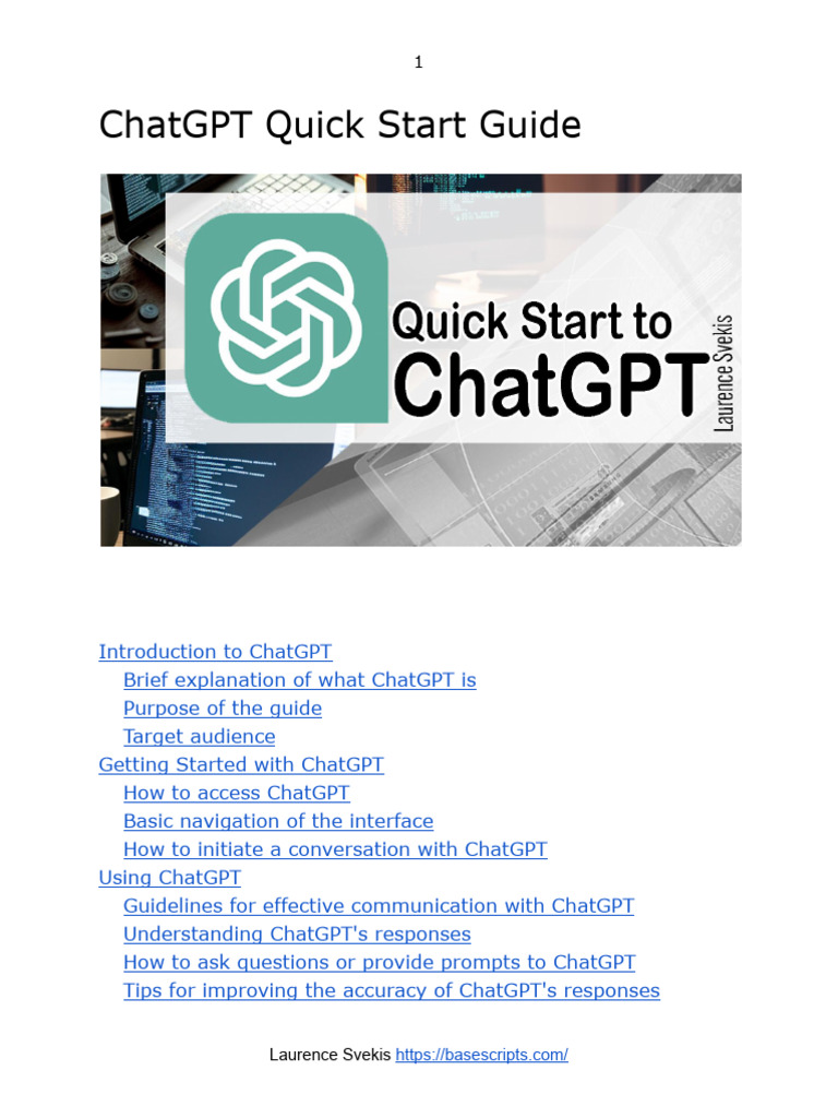 ChatGPT Quick Start Guide | PDF | Artificial Intelligence ...