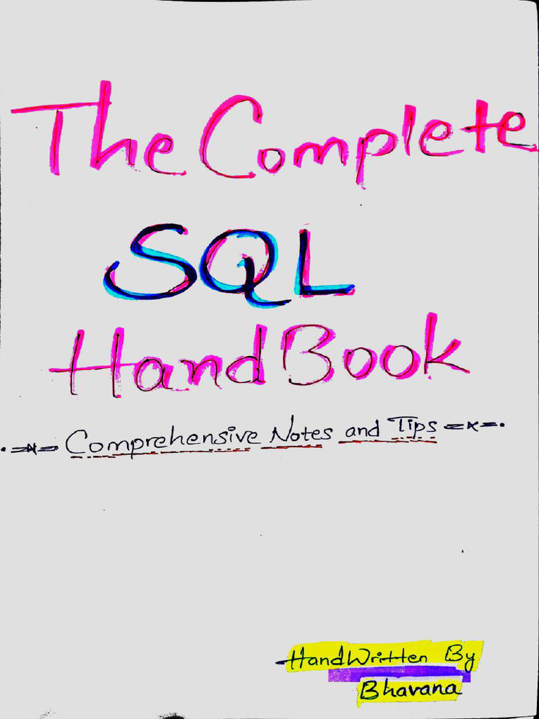 Sql handwritten notes pdf