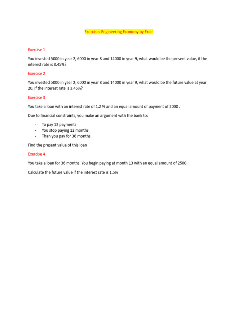 Assign 1 Engineering Economy | PDF | Finance & Money Management