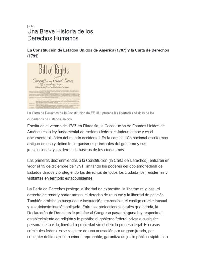 Los Derechos Humanos | PDF | Declaración de derechos de los Estados ...