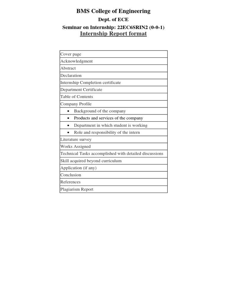 Internship Report Guidelines for ECE | PDF | Technology & Engineering