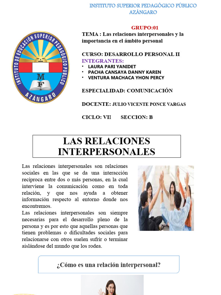 disertacion grupo 1 relaciones interpersonales | Descargar gratis PDF ...