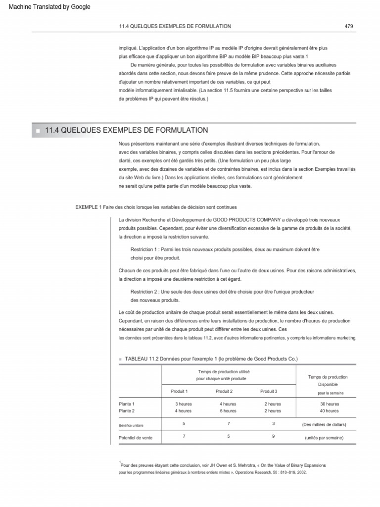 Exemples de formulation en programmation entière | PDF | Optimisation ...