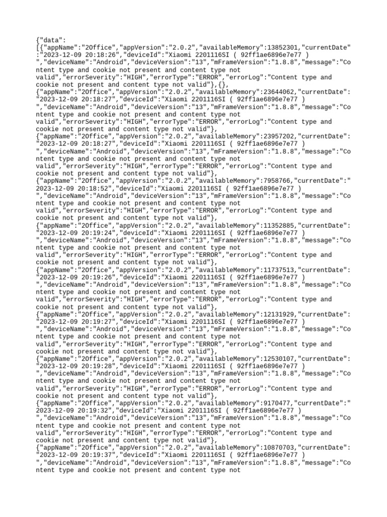 2Office App Error Log Analysis | PDF | Computing | Information Technology