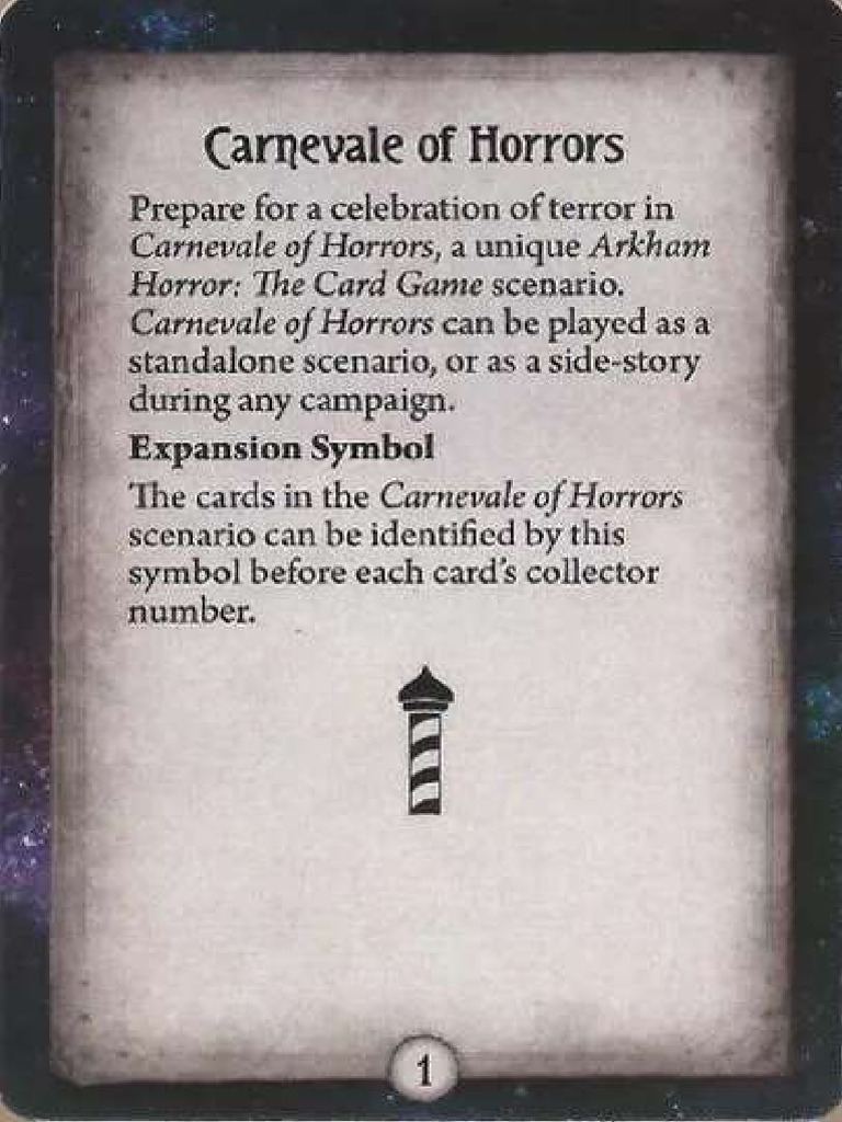 arkham horror card game carnevale of horrors CARNEVALE OF HORRORS main image 0
