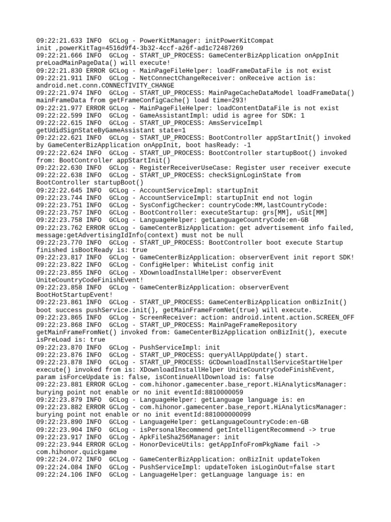 GameCenterBizApplication Startup Logs | PDF | Web Development | Hypertext