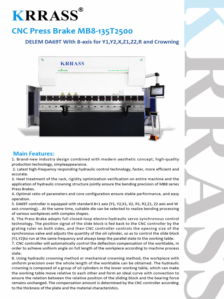 Advanced CNC Press Brake MB8-135T2500 | PDF | Numerical Control ...