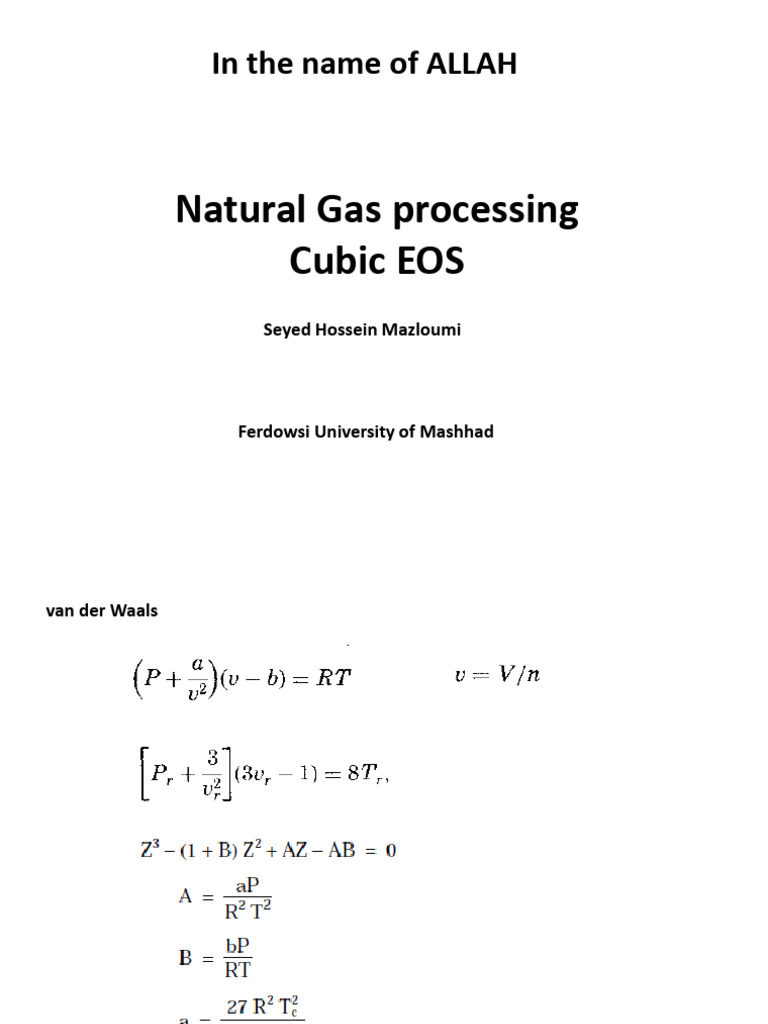 Natural Gas Processing with Cubic EOS | PDF | Physical Sciences ...