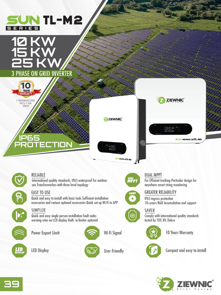 SUN 15000 TL-M2 (3 PHASE ON GRID INVERTER 10 KW) Catalog | PDF | Power ...