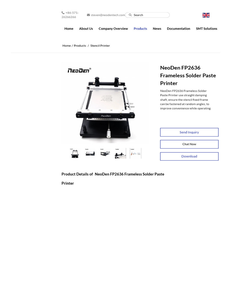 Neoden fp2636 frameless solder paste printer manufacturers and