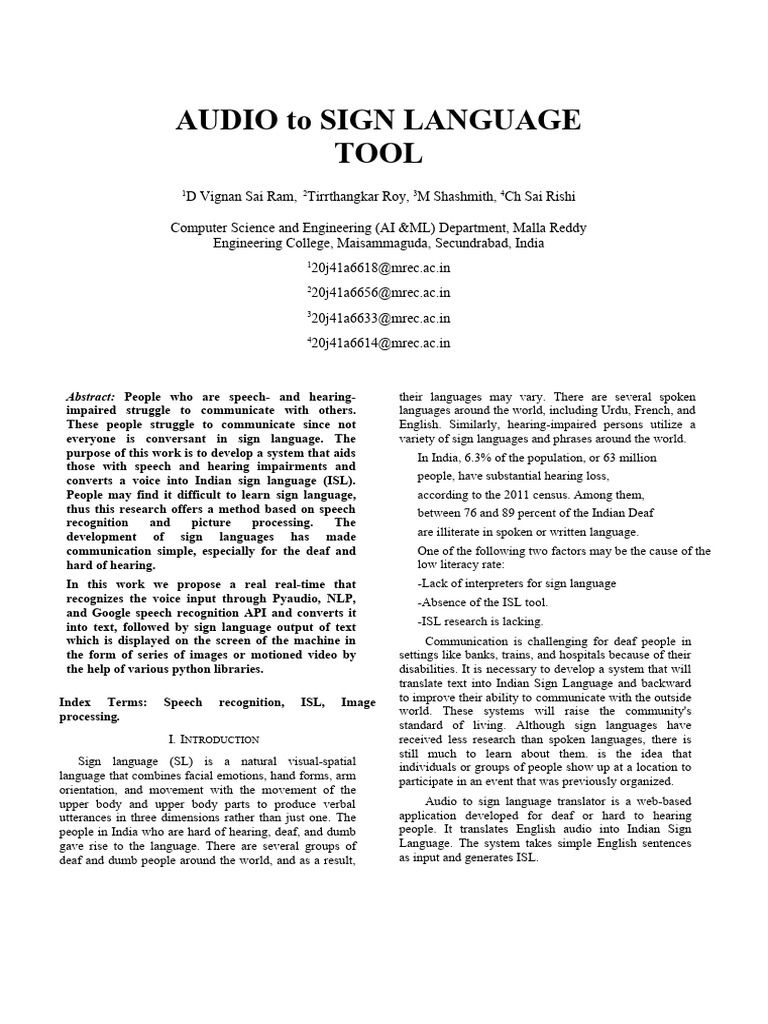 Audio to sign language tool download free pdf sign language