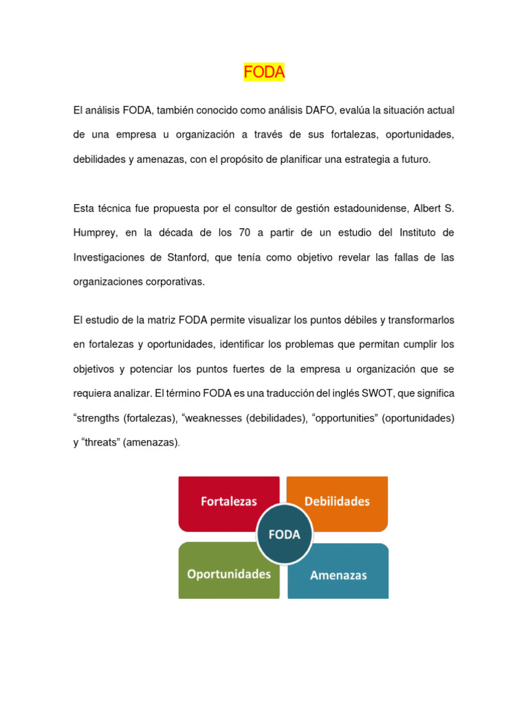 Análisis FODA: Estrategias y Aplicaciones | PDF | Análisis FODA | Business