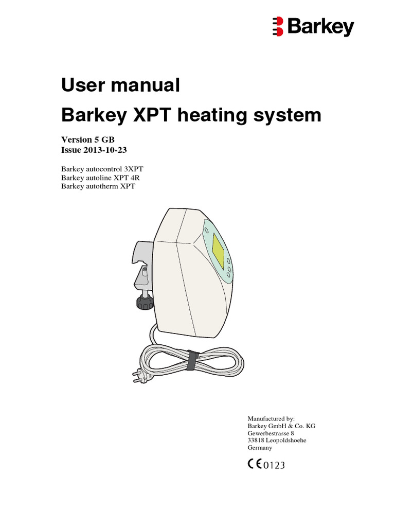 Barkey XPT Heating System Manual | PDF | Thermometer | Electromagnetic ...