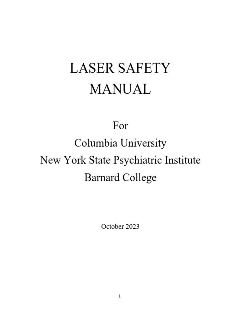 Laser Safety Manual Pdf Light Ultraviolet